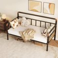 thumbnail image 3 of Tamaño individual-size bronze metal daybed frame sofa cama platform - sturdy metal construction, strong slat support, ideal para para sala de estar, dormitorio, guest room, fácil montaje, 3 of 8