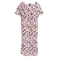 thumbnail image 4 of Women's Plus Size Floral Nightgown Long House Dress Short Sleeve Lace Sleepwear Casual Loose Nightdress, Leopard 3XL, 4 of 9