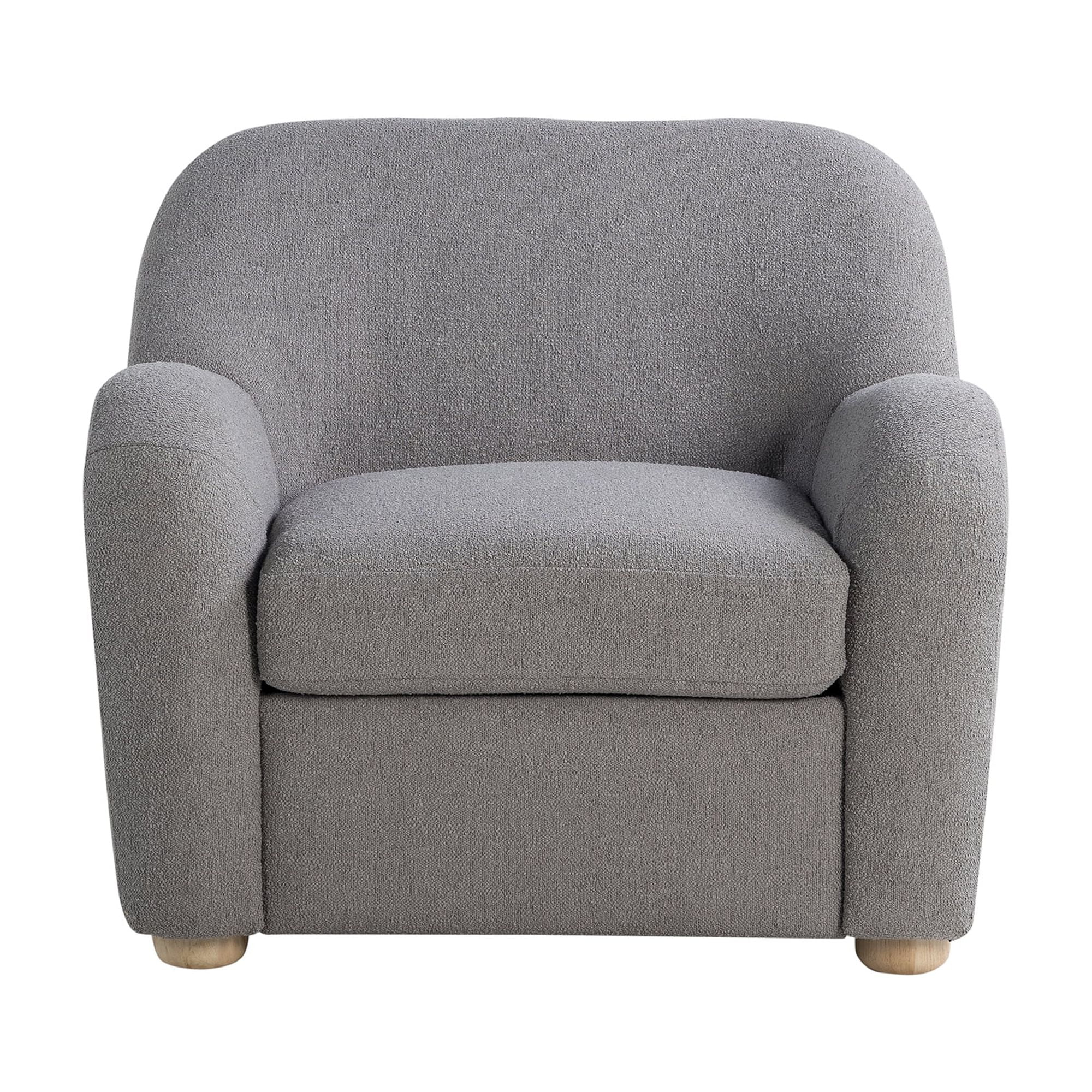 Studio Living Genifer Modern Arm Chair, Gray Boucle Fabric