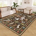 thumbnail image 2 of Garvee 5'x7' Floral Area Rug Animal Cat Carpet, Washable Boho Rugs Non Slip Low Pile Soft Indoor Floor Mat for Living Room Bedroom Dining Room, Brown, 2 of 6