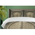 thumbnail image 4 of Ambesonne Moroccan Duvet Cover Set, Folk Aged Door Geometric, 2-Calking, Sepia Black, 4 of 6