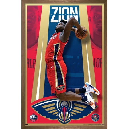 NBA New Orleans Pelicans – Zion Williamson 20 Wall Poster 14.725 x 22.375 Framed