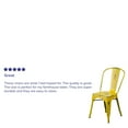 thumbnail image 4 of Flash Furniture Commercial Grade Distressed Yellow Metal Indoor-Outdoor Stackable Chair, 4 of 12