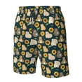 thumbnail image 5 of Kdxio Bear Sunflower Pattern Mens Casual Shorts - Drawstring Summer Beach Sports Shorts for Men, 5 of 9