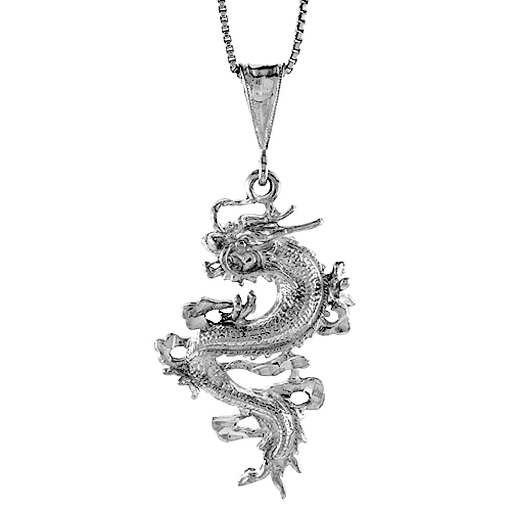 Larimar Dragon Necklace Sterling Silver Pendant Jewelry