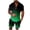 Green, variant on Mens Summer Track Suits 2 Piece Set Mens Short Sets Gradient Short Sleeve Fashion Zipper Polo Shirt And Shorts Casual Sportswear Suit Trendy Outfits Streetwear