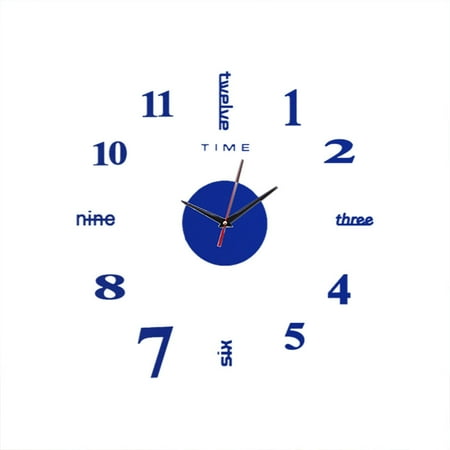 

Wall Mute Sticker Frameless Decor Surface Office Clock Mirror DIY 3D Home LED light Single Led Light Bulb with Cord