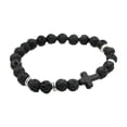 thumbnail image 1 of 8MM Men's Volcanic Stone Bracelet With Beaded Beads, 1 of 3