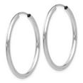 thumbnail image 4 of Auriga Fine Jewelry 14K White Gold Endless 2mm Hoop Earrings for Women (L-30mm, W-30mm), 4 of 5