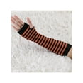 thumbnail image 6 of INSPIRE CHIC Women's Fingerless Gloves Printed Elbow Length Knitted Arm Warmers Orange Black, 6 of 6