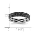 thumbnail image 2 of 925 Sterling Silver Rhodium Plated Black Spinel 5mm Band Size 7 Ring for Women and Men, 2 of 2