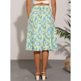thumbnail image 4 of DARING DIVA Women's Elastic Waist A-Line Midi Skirt S Apricot Flower, 4 of 5