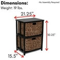 thumbnail image 6 of BirdRock Home 2 Tiered Hanging File Cubby with Wood Top - Brown Wash , 6 of 7