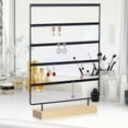 thumbnail image 6 of Segolike 5 Tier Earring Display Stand Wooden Base Ornament Supplies Shop Hanging Rack Black, 6 of 8