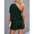 thumbnail image 2 of Mono de mujer con cuello halter, cintura elástica, diseño floral Verde oscuro M Verde oscuro M Xishao ropa, 2 of 2