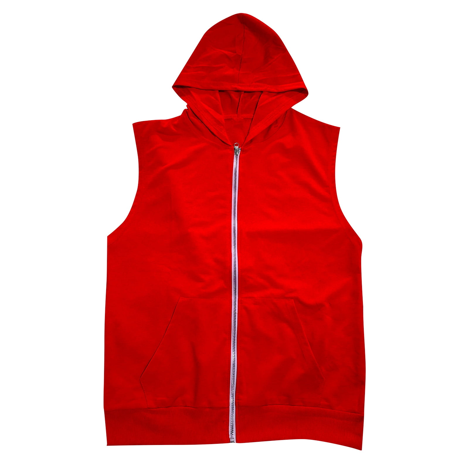 Boys sleeveless red hoodie hotsell