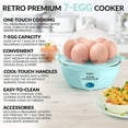 Nostalgia Retro Premium Mini 7 Capacity Electric Hard Boiled Egg Cooker