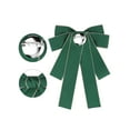 thumbnail image 3 of INSPIRE CHIC Women's Bowknot Pre-Tied Bowties Ribbon Bow Brooch Wedding Party Pin Bow Tie Green, 3 of 4