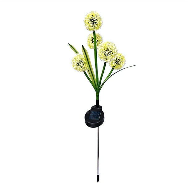 Lámpara de Césped con Forma de Bola de Cebolleta, Luz LED Solar Decorativa para Patio, Jardín, , Decoración Exterior (Cálida)