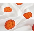 thumbnail image 3 of Chezmoi Collection 3-Piece Kids/Teens Sports Microfiber Sheet Set White Orange Basketball, Twin Size, 3 of 4