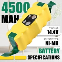 4.5Ah 14.4V Ni-Mh Battery Compatible with iRobot Roomba Replacement Battery for Roomba Battery Replacement 960 675 690 980 770 Battery for iRobot Roomba Battery Replacement 500 700 800 900 600 Series