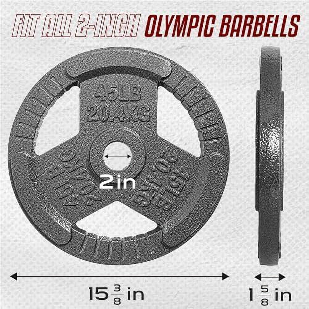 Yes4All Olympic Plates, 14.00 in * 8.00 in * 14.00 in Cast Iron, 45 lbs, 2 Count