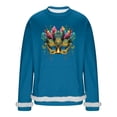 thumbnail image 3 of RKSTN Carnival Party Sweatshirts for Men Oversized Crew Neck Carnival Graphic Print Versatile Fleece Sweatshirt Mens Casual Round Neck Relaxed Fits Comfy Pullover Sweatshirt Top Fall Winter Clothes, 3 of 7