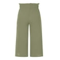 thumbnail image 3 of Women Ruffled Wide-leg Pants  Summer Casual Loose High Waist Solid Color Trousers, 3 of 4