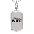 thumbnail image 5 of Depute Wife Firefighter Stainless Steel or 18k Gold Premium Swivel Dog Tag Keychain, 5 of 10
