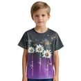 thumbnail image 5 of Spazoro Toddler Girls T-shirts, Casual Crewneck Summer Printed Short Sleeve Tops Tee Purple Size 5 T, 5 of 6
