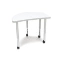 thumbnail image 1 of OFM CREST-SLC-WHT Adapt Series Crescent Student Table - 20-28 in. Height Adjustable Desk with Casters, White, 1 of 1