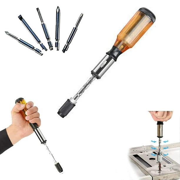 Destornillador De Carraca Push-Pull Destornillador De Carraca En Espiral Con 5 Cabezales Reemplazables Methold HA045104-01