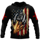 thumbnail image 1 of Sudadera retro con capucha para hombre, con estampado 3D de Jesús Knight y cruz latina, con cremallera y gráfico, ropa de moda de gran tamaño, 1 of 6