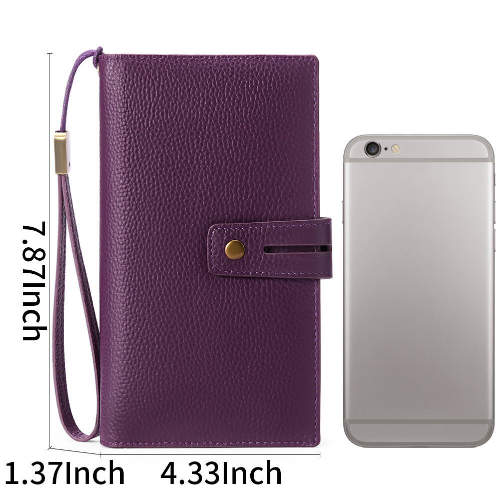 Sendefn Women's Top-Grain Leather Wristlet Wallet with RFID Blocking photo 3