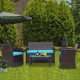 thumbnail image 2 of Zenova Outdoor Furniture Set 4 Pieces Wicker Rattan Sofa  Waterproof - 47*30 Beige, 2 of 5