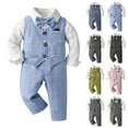 thumbnail image 4 of Gerichy Baby Boys Formal Suit Toddler Gentleman Suit Dress Slim Fit Shirt+Vest+Pants Outfits Toddler Gentleman Set, 4 of 4