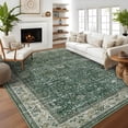 thumbnail image 3 of Washable Area Rugs, Green 8'X10' Antique Distressed Large Rug for Living Room, Modern Non Slip Stain Resistant Vintage Print Accent Carpet Floor Mat for Bedroom Dining Office Farmhouse, 3 of 6
