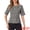 Black, variant on DARING DIVA Women's Tweed Top Round Neck Short Sleeve Pullover Blouse M Black