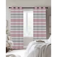 thumbnail image 4 of Pink Stripes Blackout Curtains for Bedroom Living Room Darkening Curtains 84 Inch Length 2 Panels Set Modern Minimalist Horizontal Ombre Lines Window Curtain Window Treatment Grommet Drapes 52"x84", 4 of 9