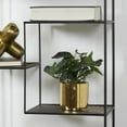 thumbnail image 2 of DecMode 12" Artificial Pothos Plant in Realistic Leaves and Gold Porcelain Pot, 2 of 7