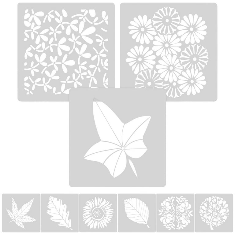Stencils for Painting on Wood, 9Pcs Flower Stencils for Painting