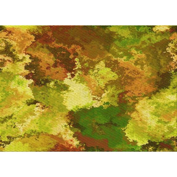 Ahgly Company Indoor Rectangle Patterned Golden Brown Yellow Area Rugs, 8' x 10'