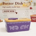 thumbnail image 3 of Ceramic Butter Dish with Lid and Spreader, Sealed Ceramic Storage Box, Household Cheese Keeper for Kitchen Fresh Storage, 3 of 6