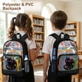 thumbnail image 4 of SEANATIVE Clear PVC Backpack for Kids Transparent School Bag Cute Printed Bookbag Clear Bag with Front Pocket Students Rucksack for Middle High School, Black Cat Star Moon Pattern, 4 of 7