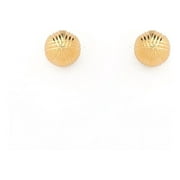 18k Yellow Gold Filled 9mm Textured Ball Stud Earrings, with Pushback, Womens, Girls