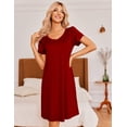 thumbnail image 2 of Ekouaer Womens Nightgown Short Sleeves Sleepwear V Neck Nightgowns for Women Petal Sleeves Houses Dress Sleepshirt, 2 of 6