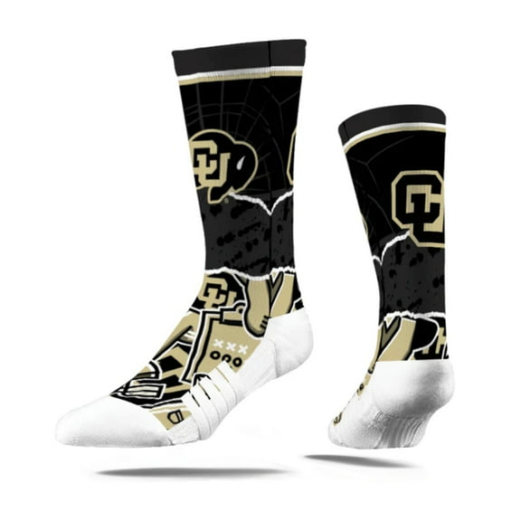 Strideline Colorado Buffaloes Tear-Out Logo NCAA Licensed Crew Socks - Blue (S)