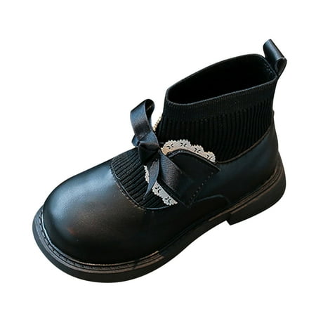 

Children s Boots High Top Ankle Boots Winter Girls Stretch Socks Lace Boots Bow Boots For Children Snow Shoes for Kids Kids Boots with Heels