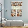 thumbnail image 6 of Retro Dahlia Flower Kitchen Curtains Valances and Tiers Set of 3 Beige Orange Vintage Floral Watercolor Tier Curtains and Valance with Rod Pocket for Small Windows, 27.5"x24", 6 of 9