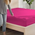 thumbnail image 5 of DNG Creations 5 Piece Zipper Sheet Set - Include (1 Elastic Fitted Sheet , 1 Base Sheet has Zipper, 1 Flat Sheet And 2 Pillowcase) 8 Inch Deep Pocket ( Solid Hot-Pink - Olympic Queen ), 5 of 7